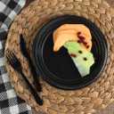 Plastic Plates, 10" Black, Case of 400 (4 packs x 100)