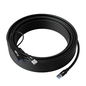 USB 3.0 Active Extension Cable 25 Feet, Type A Male to Female Extender Cord, USB Repeater Cable with Signal Booster & USB Power Supply, for Laptop, Hard Drive, Printer, Webcam, Xbox, VR, PS4
