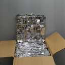 8x8 FT Silver Shimmer Wall Backdrop for Party Decoration - 64 Pcs Square Sequin Backdrop Panels for Birthday, Disco, Engagements, Graduations Decor