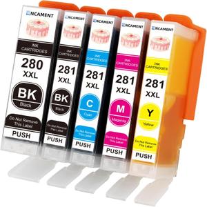 280XL 281XL PGI-280XXL CLI-281XXL Ink Cartridges Compatible with Canon PIXMA Printers TS702 TS702a TR8620 TR8620a TR7520 TS6320 TS9520a