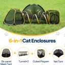 VIVOHOME 6-in-1 Outdoor Cat Enclosure with Playhouse, 2 Tents & 3 Tunnels - Portable Cat Playground with Leash and Mint Ball for Indoor/Outdoor Use, Yard Balcony Camping Safety