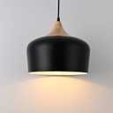 11.8 inch Black Industrial Pendant Light, Adjustable Wood Ceiling Hanging Lighting with Dome Metal Shade,Farmhouse Minimalist Lamp for Kitchen Island,Dining Room,Bar, Bedroom,Hallway
