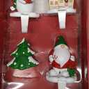Christmas Stocking Holders for Mantle Set 4, Christmas Stocking Hangers for Mantel Stocking Holders, Christmas Stocking Holder for Mantle Stocking Hangers for Mantel Set of 4 Stocking Hooks for Mantle