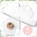Moukeren Set of 6 Elegant Floral Placemat 16'' Flower Shaped Place Mat Flower Embroidery Table Mat for Wedding Bridal Shower Baby Shower Mother's Day Party Kitchen Dining Table Decor(White)