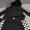 Girls Clothes Set Kids Crop Top + Plaid Pants Outfits Tracksuit Hooded Sweatshirt Sweatpants 2 PC, 130
