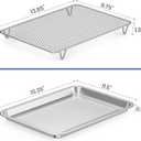 Baking Sheet with Wire Rack Set, 15.35''x 11.5'' Stainless Steel Cookie Sheet and Cooling Rack, Non-stick Cooking Pan with Grease Mesh Strainer Kitchen Bakeware for Smoker and Grills,Oven Safe