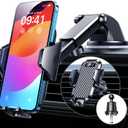 VANMASS Car Dashboard Phone Holder Universal Powerful Suction Cup Mount, Dash Windshield Air Vent Truck Stand Compatible with All Phones Black