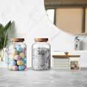 2 Pcs Half Gallon Glass Laundry Storage Containers Jars Set 1 Pcs Acrylic Dryer Sheet Holder Laundry Pods Container with Acacia Lid 2 Spoon for Detergent Powder Scent Beads Bath Bombs Salt