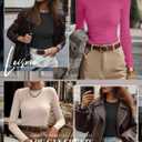 Ficerd 3 Pack Women's Ribbed Long Sleeve Tops, Crew Neck Slim Fit Undershirts Knit Basic Casual Stretch Layering Tee Shirts (Yellow, M)