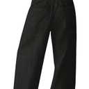 SOFIA'S CHOICE Women's Baggy Wide Leg Pants Low Waisted Cotton Trousers Y2K Casual Loose Fit Streetwear Pants Black Large 