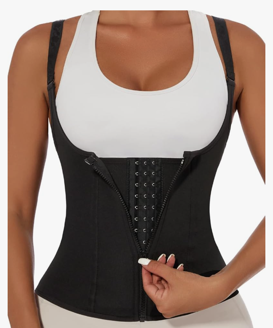 YADIFEN Waist Trainer Vest for Women,Zipper Corset Body Shaper for Tummy Control Neoprene Cincher Tank Top with Straps (M)