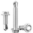 Wensilon (300Pcs) #83/4" Hex Washer Head Self Drilling Screws, 410 Stainless Steel Metal SheetScrewsTEK Screws, Sheet Metal Self Tapping Screws