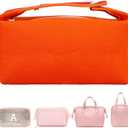 Fammart Travel Makeup Bag, Waterproof Canvas Cosmetic Bag Make Up Organizer Case for Women, Large Toiletry Bag Skincare Pouch for Toiletries Accessories Brushes