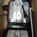 Ninja BW1001 NeverStick PRO Belgian Waffle Maker, Vertical Design, 5 Shade Settings, with Precision-Pour Cup & Chef-curated Recipe Guide, Black & Silver