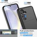 for Samsung Galaxy S25 Plus/S25+ Wallet Case with Card Holder, 2X Screen Protector Dual Layer Heavy Duty Protective Hidden Card Slot Slim Case for Galaxy S25 Plus 6.7" 2025 (Black)