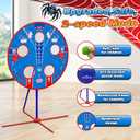 Spider Upgraded 2-in-1 Shooting Games Toys: Rotating Target, 2 Air Blasters & 24 Foam Balls, Bean Bag Toss Game for Kids, Indoor Outdoor Yard Party Games for Boys Girls 4 5 6 7 8 9 10+ Year Old Gift