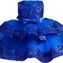 Miipat Baby Girl Pageant Dress Sequins Princess Dress Toddler Flower Wedding Birthday Party Gown Dresses 12 Months-4 Years (Royalblue)