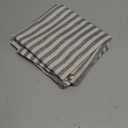 jinchan Striped Linen Kitchen Curtains 30 Inches Length Tier Curtains Farmhouse Modern Cafe Style Small Window Treatments Airy Light Filtering Rod Pocket for Living Room Bathroom 2 Panels Blue