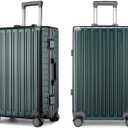 XCCIIDY Suitcase Carry on Luggage with Aluminum Frame Zipperless Checked Luggage Lightweight Luggage for Business Travel, Green, 24in