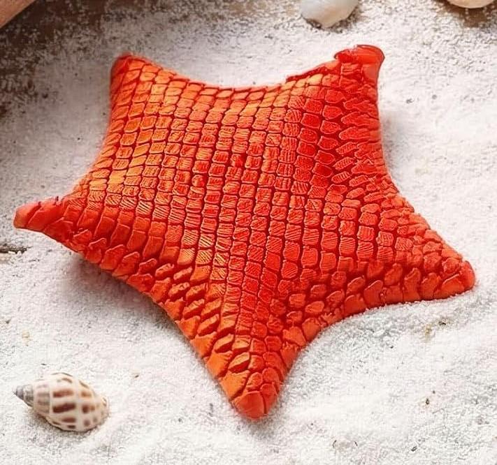 3 Pcs 3D Printed Starfish 3D Printed Ocean Animal Fidget Flexible Fidget Animals Fun Stress Relief Desk Goodie Bags Decor Unique Educational Gift for Birthday Party Favors (Starfish)