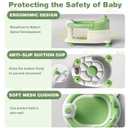 Baby Bath Seat for Babies 6 Months & up Non-Slip Toddler Bath Seats for Sitting Up Infant Bathtub Chair with Suction Cups and Soft Cushion for Baby Shower Tub Seat (Green)