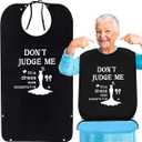 Funny Adult Bibs for Elderly Women Men, Washable Waterproof Adult Bibs for Eating with Crumb Catcher Dining Clothing Protectors for Adult Senior Special Needs