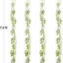 Lvydec Wisteria Artificial Flowers Garland, 4Pcs Total 28.8ft White Artificial Wisteria Vine Silk Hanging Flower for Home Garden Outdoor Ceremony Wedding Arch Floral Decor