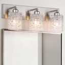 3-Light Crystal Bathroom Vanity Light Over Mirror, Nickel Modern Wall Light Fixture for Bathroom, Living Room, Bedroom, Hallway