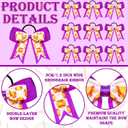 7 x MTLEE 9 Pcs 5.1 Inch Purple Softball Ribbon Hair Bows Elastic Cheer Scrunchies Cheerleader Bows Volleyball Sports Ponytail Holder Sport Hair Accessories for Girl Player