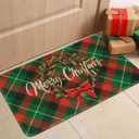 FRAMICS Christmas Door Mat Indoor Entrance, Buffalo Plaid Christmas Mats for Front Door Non Slip, Absorbent Christmas Outdoor Mat, Merry Christmas Welcome Doormat, Christmas Decorations, 30" x 18"