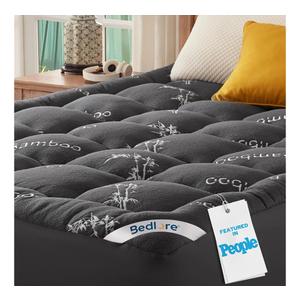 BEDLORE Full Size Mattress Topper Viscose Bamboo, Pillow Top Mattress Pad | Stretchable Pockets Fit 6"-15" Mattress, Soft Breathable Thick Mattress Topper for Back Pain Relief & Hot Sleepers(Dark Gray)