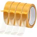 Double Sided Fabric Tape Heavy Duty 1inch x 39FT x 4 Rolls, No Sew Hem Tape for Clothes Hemming, Curtains, Carpet Fixing, Fabric, Dress, DIY Crafts, Strong Hold Removable Residue Free