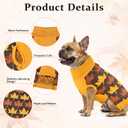 LyssKMK Thanksgiving Day Dog Sweater Yellow Brown Maple Pattern Pet Knitwear Clothes Fall Themed Costume Cold Weather Outfits for Small Middle Large Dogs XL