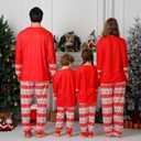 ANGELGGH Family Christmas PJs Matching Sets, Cute Holiday Pajamas Printed Top and Pants, Xmas Jammies for Couples/Men/Women (Youth, 6-8T, Red Merry Star) (Red)