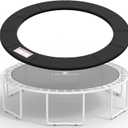 LANGXUN Universal Trampoline Repalcement Safety Pad, 8ft 10ft 12ft 14ft 15ft 16ft Waterproof Surround Spring Foam Cover for Round Frame (Black)
