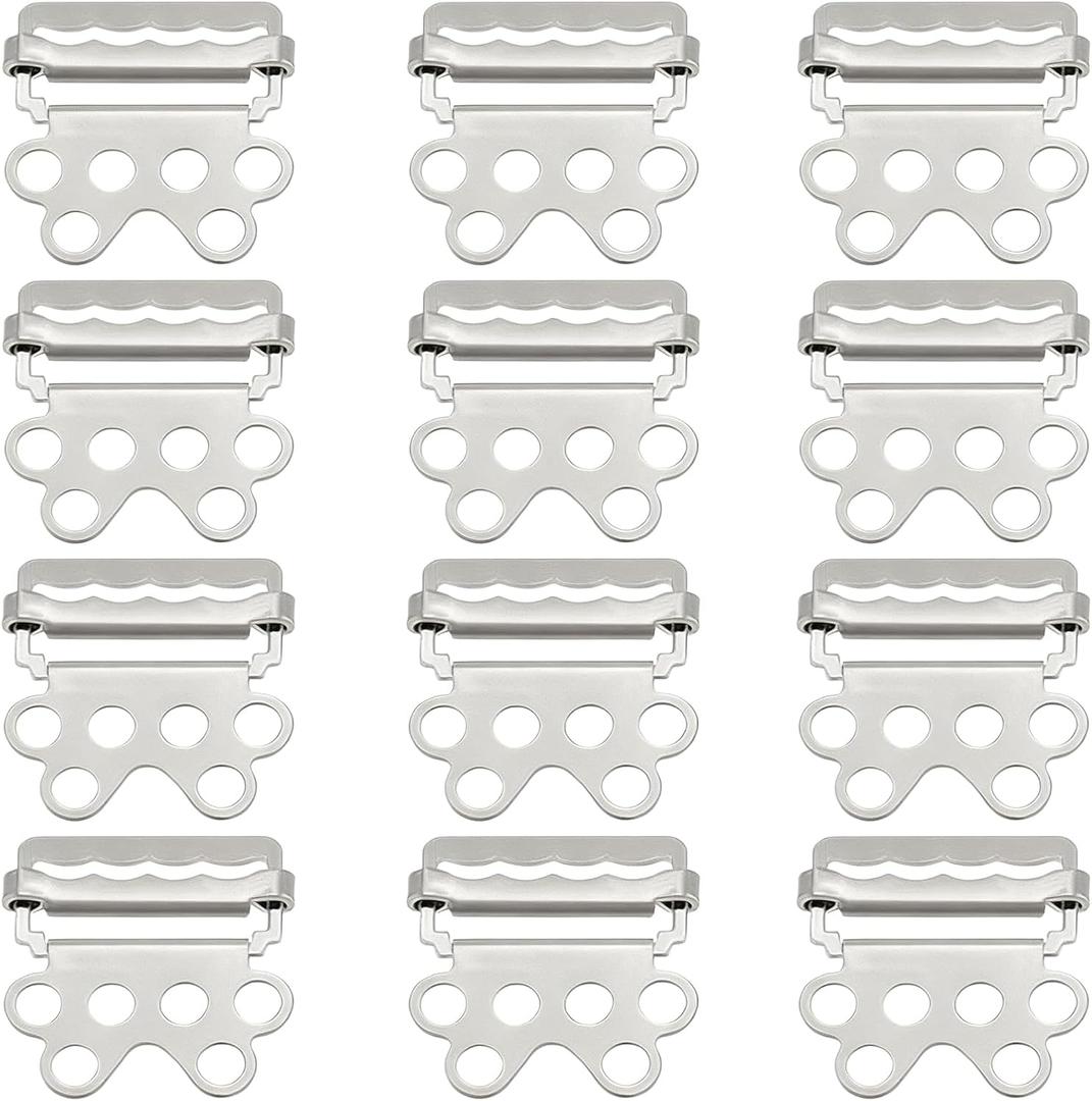12 PCS Alloy Slider Buckles, 25mm Tri-glide Buckles Webbing with Gears, 6-Hole Adjustable Strap Release Buckle Craft Accessories for Clothes Shoes Bags