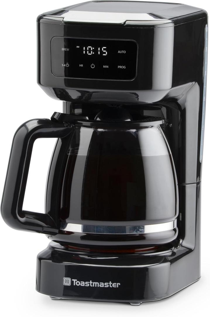 Toastmaster 12-Cup Digital Touchscreen Drip Coffee Maker - Programmable Automatic Coffee Machine - Kitchen Appliance with Keep Warm Setting