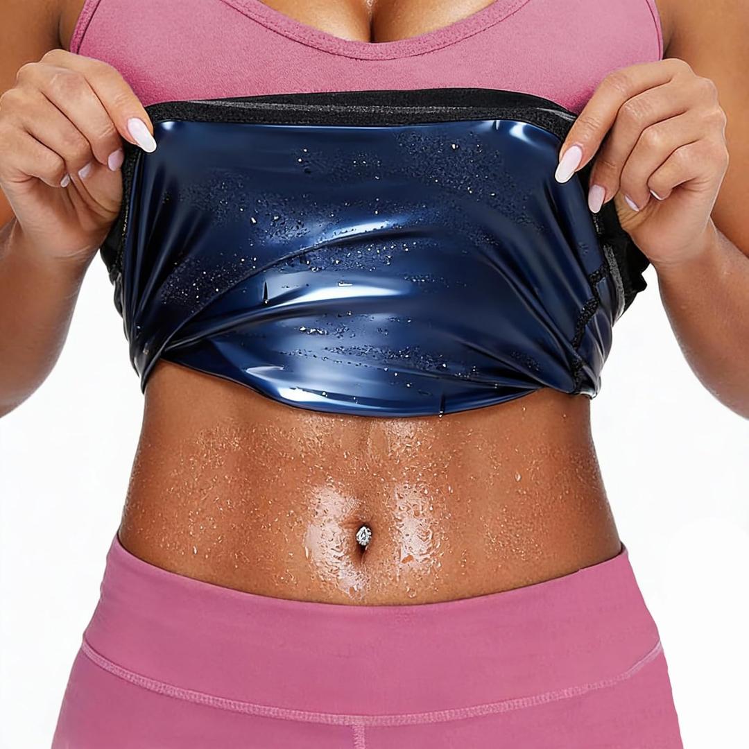 Waist Trimmer Trainer for Women Lower Belly Fat Sauna Suit Sweat Band Stomach Wraps Slimming Belt Plus Size (XX-Large, Black)