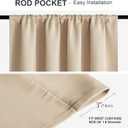 PONY DANCE Room Darkening Curtains - Rod Pocket Top Curtains and Drapes Solid Soft Window Panels Light Block for Living Room, 70 Wide by 84 in Drop, Biscotti Beige, 2 Pieces