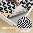 Drawer Shelf Liner Non Adhesive, Slip Resistant Easy to Clean Protect Kitchen Mats Thickened Strong Grip for Cabinet, Pantry, Tool Box, Cupboard, Dresser, Bathroom (Black and White, 17.5 in x 10 FT)