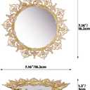 Vanity Tray, Ring Holder Jewelry Ornate Dish, Metal Decorative Makeup Tray for Vanity, Dresser, Bathroom, Bedroom