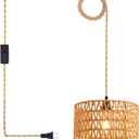 Industrial 15ft Pendant Light Cord -Plug in Hanging Light Fixture, 15FT Farmhouse Pendant Lamp Lights Cord with Switch Cord for Kitchen Island Bedroom Living Room