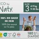 Amazon.com: Eco by Naty Eco-Friendly Baby Diapers - 100% Plant-Based Materials on Skin, Soft, for Sensitive Skin & Super Absorbent (Size 3, 180 Count) : Baby