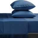 SONORO KATE Bed Sheet Set Super Soft Microfiber 1800 Thread Count Luxury Egyptian Sheets 16-Inch Deep Pocket Wrinkle and Hypoallergenic-4 Piece(Queen, Navy Blue)
