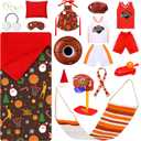 1 Set Christmas Doll Accessories Kits 2025 Includes Apron Chef Hat Hammock Swing Sleeping Bag Bathrobe Sweater Dress Headwear Scarf Ear Muffs Eye Mask Glasses Shoes(Basketball)