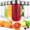 8 Pcs 10 oz Wide Mouth Glass Water Bottles Reusable Glass Juice Bottles with Lids Leakproof Juicing Jars with Silver Lids for Fridge Milk Juicing Smoothies Infused Water Beverage Kombucha Tea Drinking