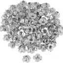 100pcs Zinc Plated Carbon Steel T Nut Four-Pronged Tee Nuts for Woodworking Furniture (M8)