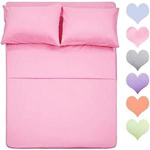 Best Season 400 Thread Count Cotton Queen Size Sheet Set (Pink Color) 4 Piece - 100% Long Staple Cotton Sheets Set, Soft Cotton Bed Sheets Sets with Deep Pocket fit Upto 16 inch