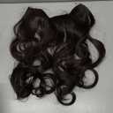 SARLA Dark Brown Invisible Wire Hair Extensions with 3 Clips Long Synthetic Wavy Curly Hairpiece Adjustable Transparent Headband for Women 18 Inch