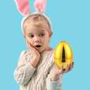 6 Pcs Jumbo Golden Easter Eggs Easter Basket Stuffers Fillers Jumbo Metallic Gold Easter Eggs for Easter DIY Craft Ornaments